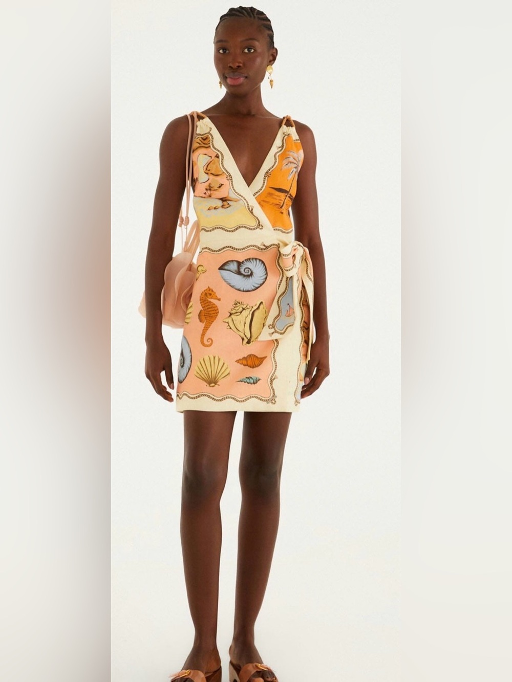 Multicolor Rio Souvenir Scarves Rope Straps Mini Dress